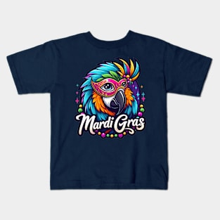 mardi gras parrot Kids T-Shirt